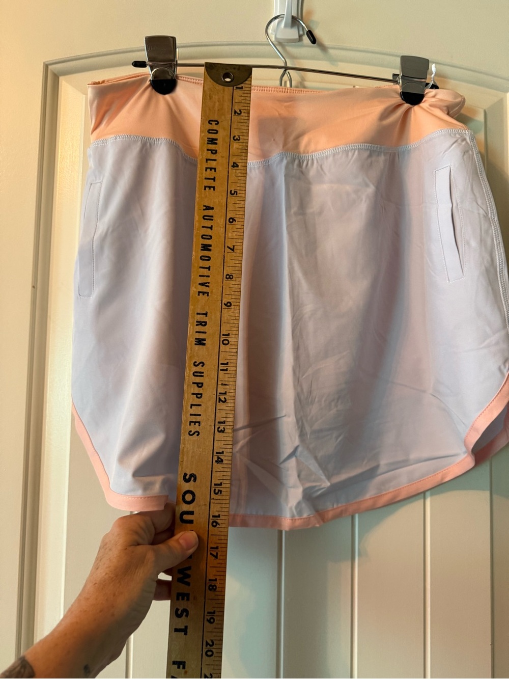 Simply Southern Peach & Light Gray Two-Tone Skort with Pockets NWT - Picture 7 of 10